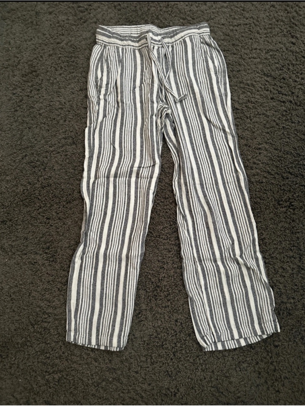 Old Navy Men's Vertical Striped Drawstring Pants - Black & White